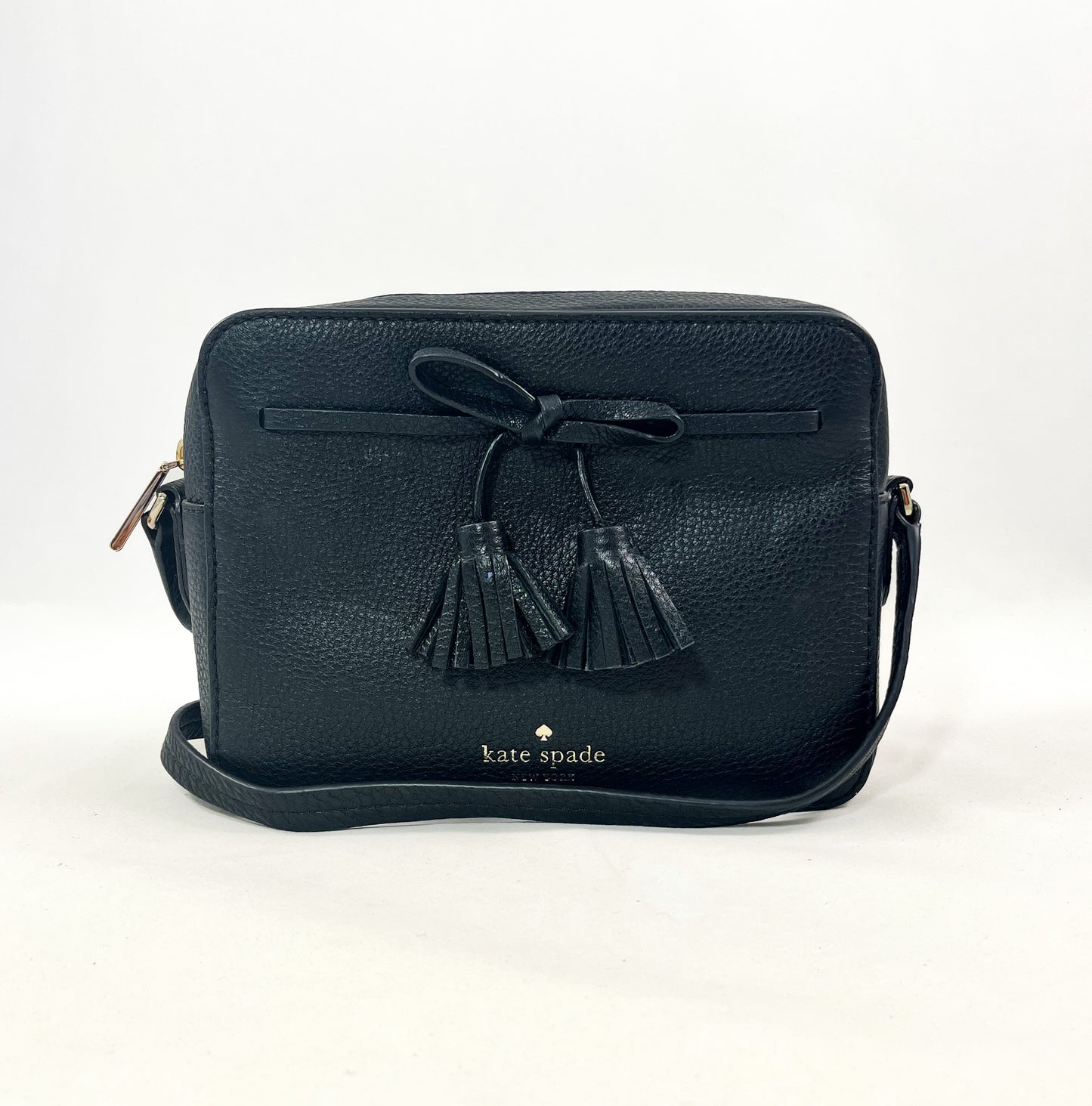 New Authentic Kate Spade WKRU5722 Hayes Camera Bag Crossbody Black/Warm