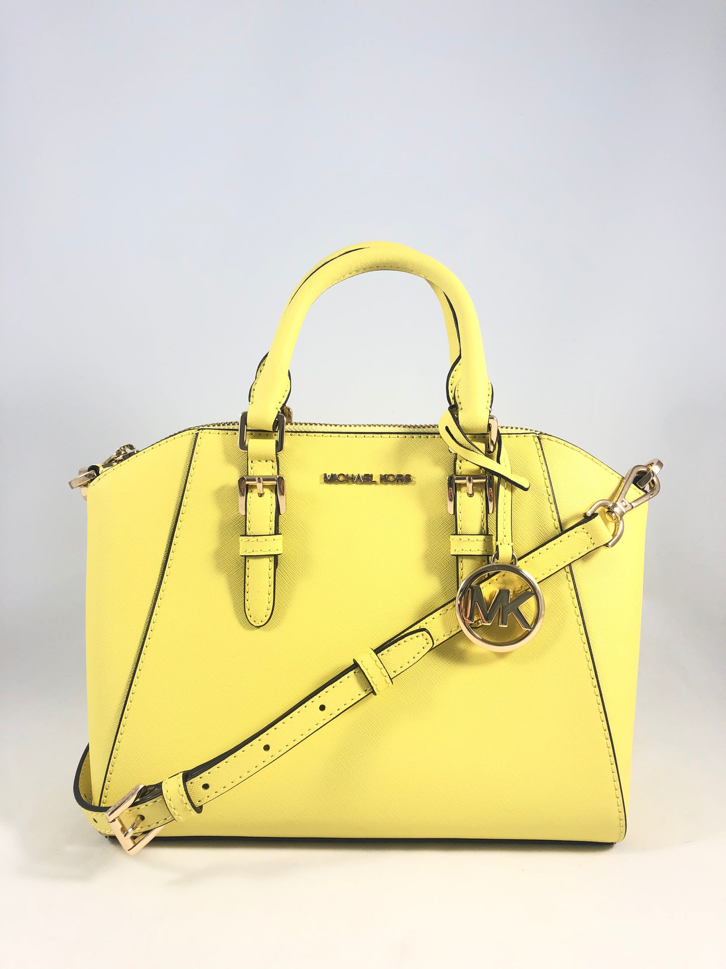 New Authentic Michael Kors Ciara Leather Medium Messenger Satchel Handbag
