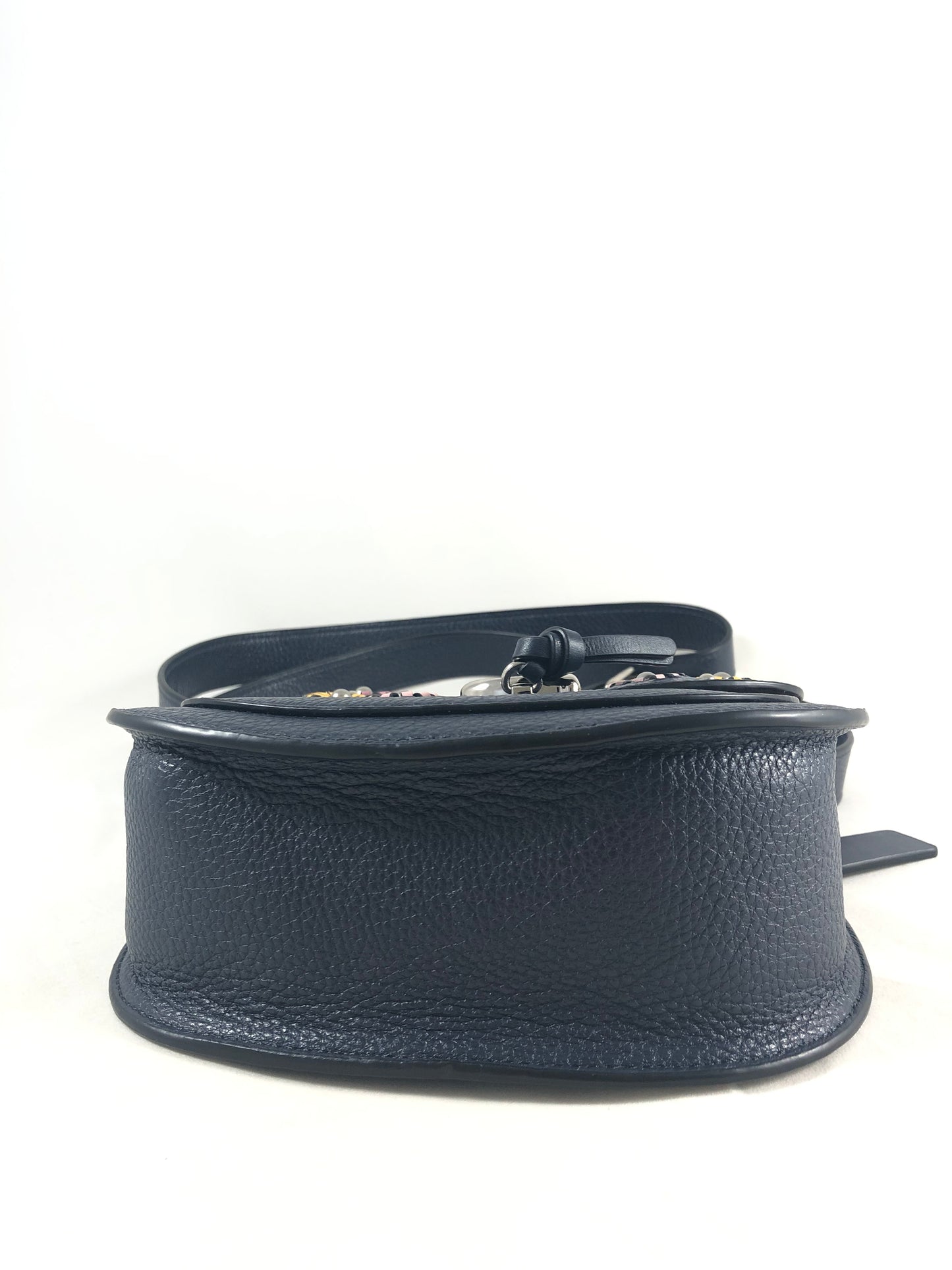 New Authentic Coach 1331 Whipstitch Daisy Applique Remi Saddle Crossbody Purse