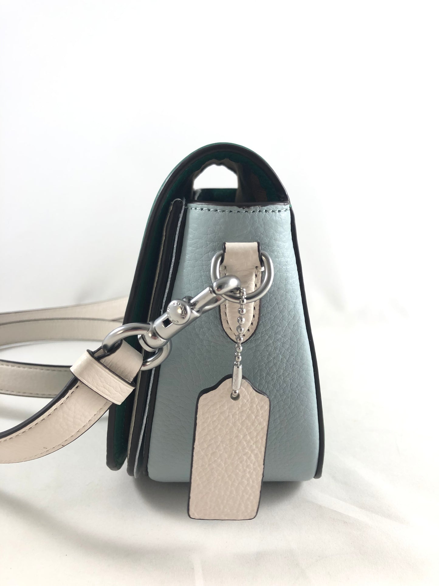 New Authentic Coach C9130 Colorblock Horse & Carriage Saddle Crossbody Purse