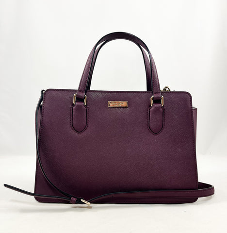 New Authentic Kate Spade WKRU5392 Laurel Way Reese Satchel Handbag Purse Deep Plum