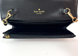 New Authentic Kate Spade WLRU5186 Milou Laurel Way Glitter Clutch Wallet Black