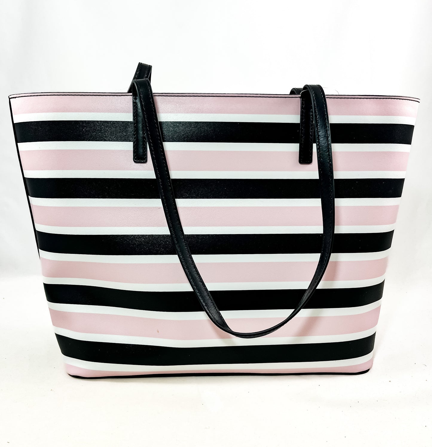 New Authentic Kate Spade WKR00232 Janie Celebration Stripe Medium Tote Bag Black Multi