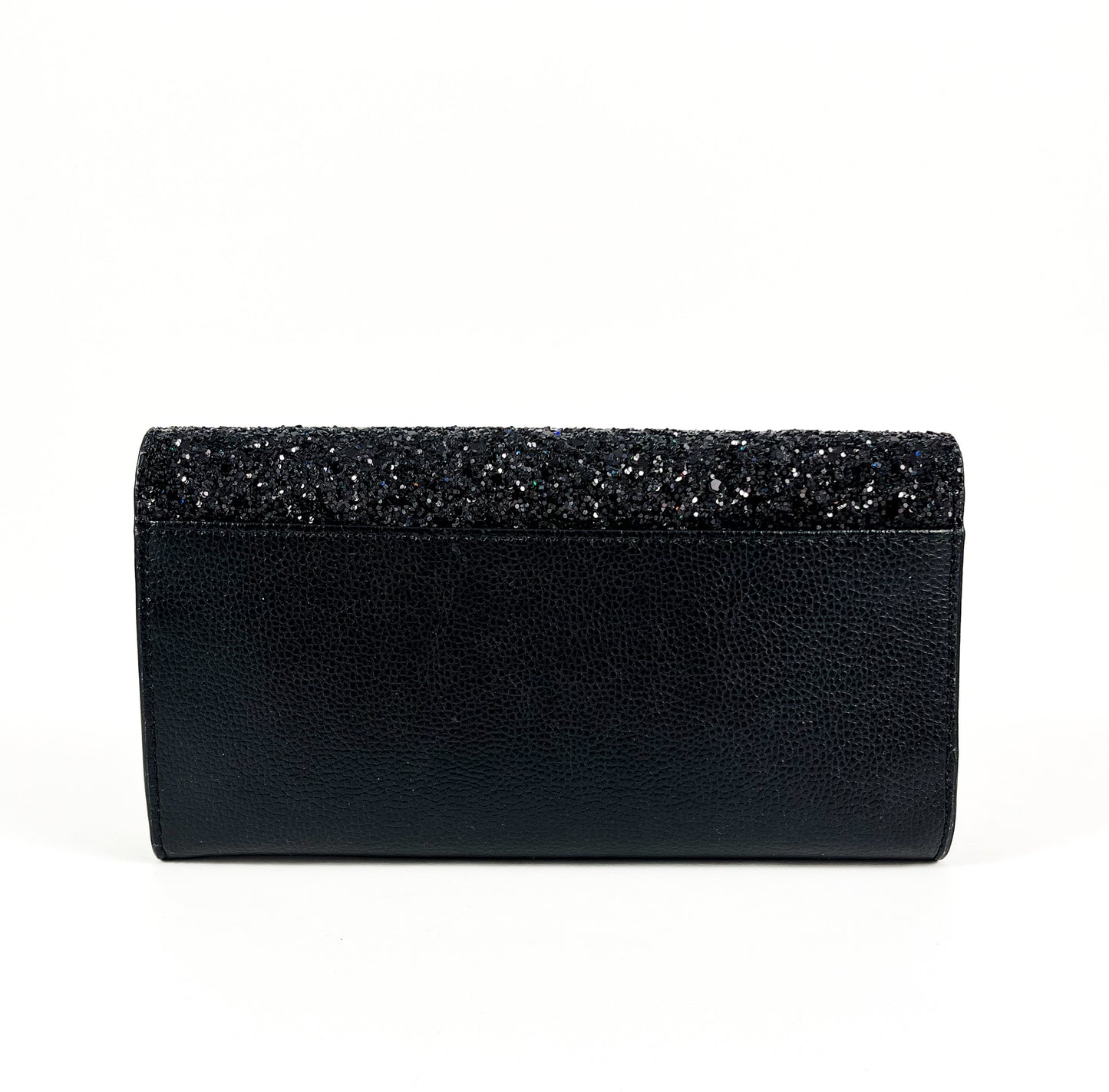 New Authentic Kate Spade WLRU5186 Milou Laurel Way Glitter Clutch Wallet Black