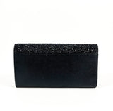 New Authentic Kate Spade WLRU5186 Milou Laurel Way Glitter Clutch Wallet Black