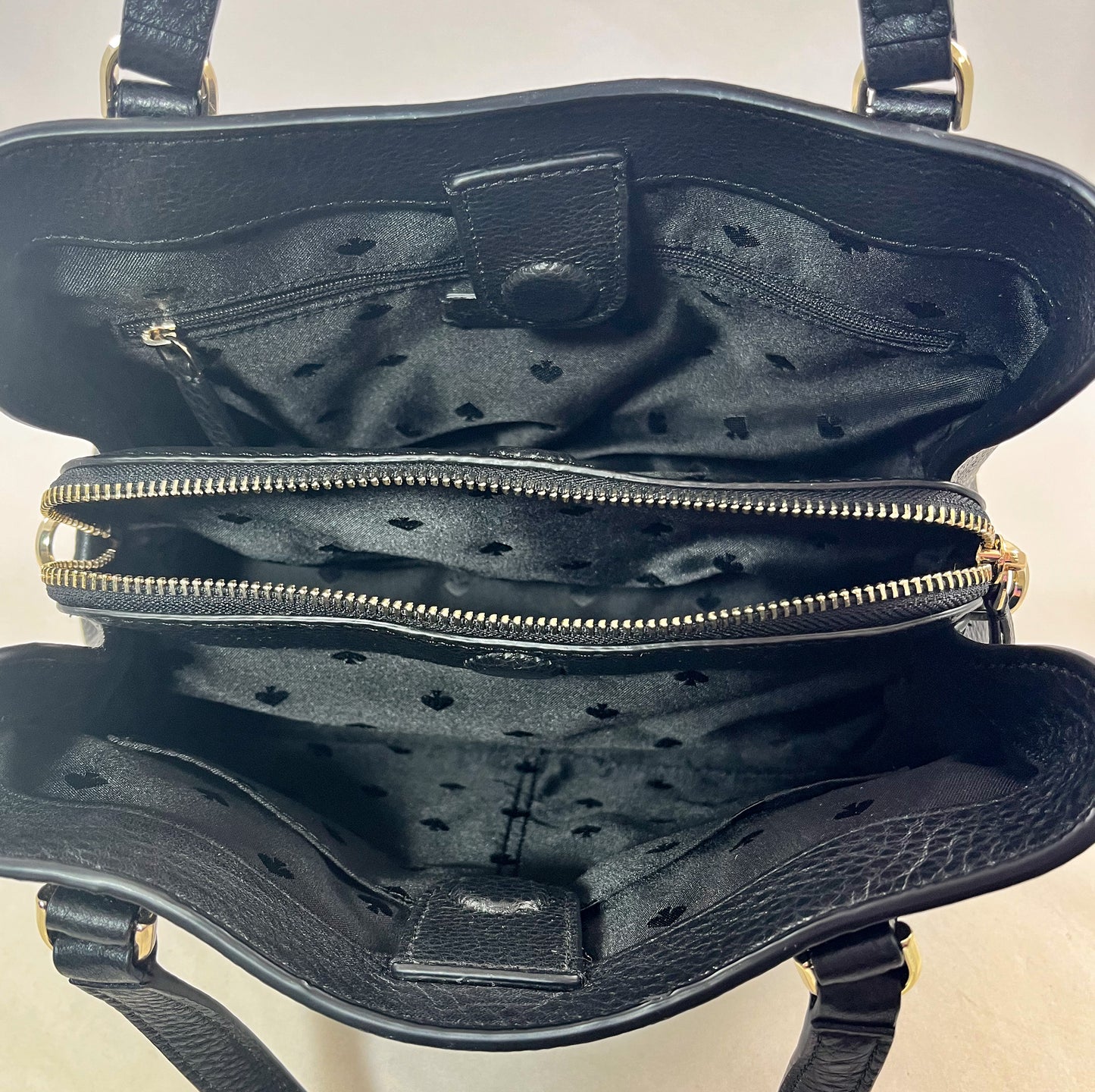 New Authentic Kate Spade WKRU6040 Jackson Medium Triple Compartment Satchel Handbag Black