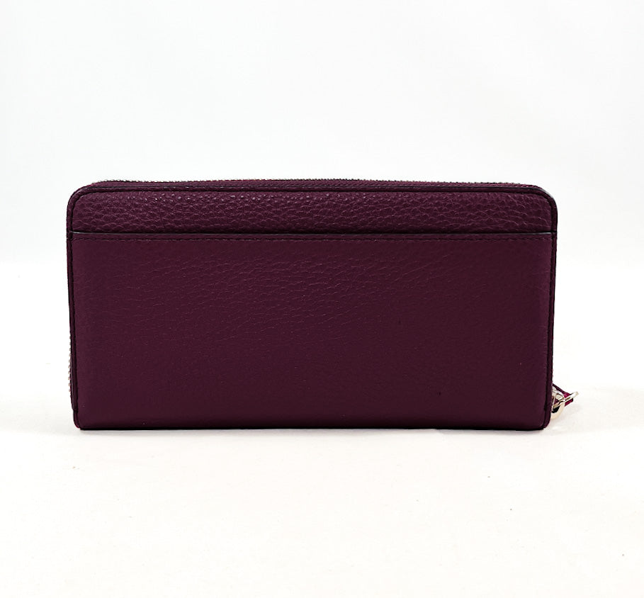 New Authentic Kate Spade WLRU5833 Jackson Large Continental Wallet Chocolate Cherry