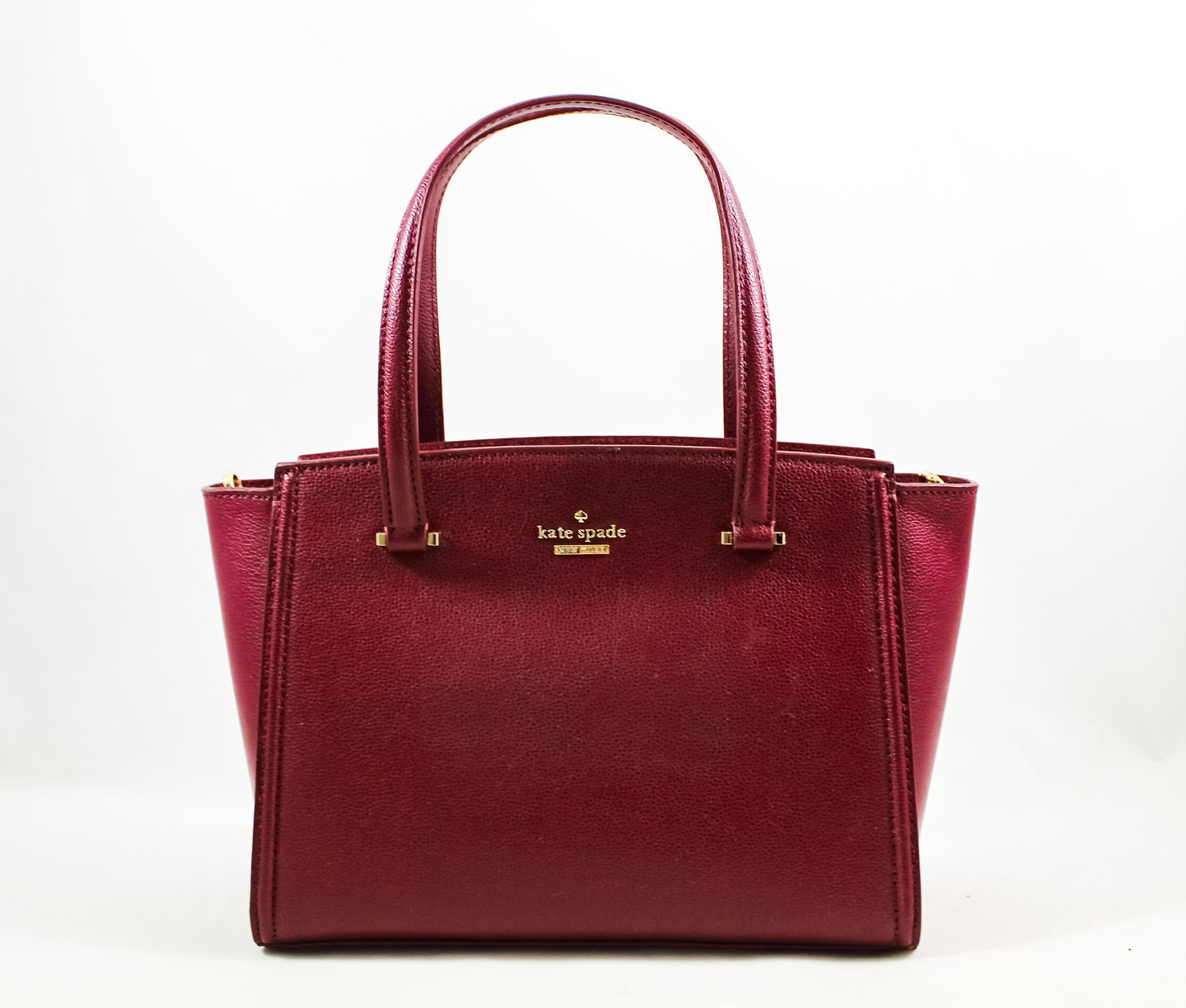 New Authentic Kate Spade WKRU5652 Patterson Drive Small Geraldine Satchel Handbag Black Cherry