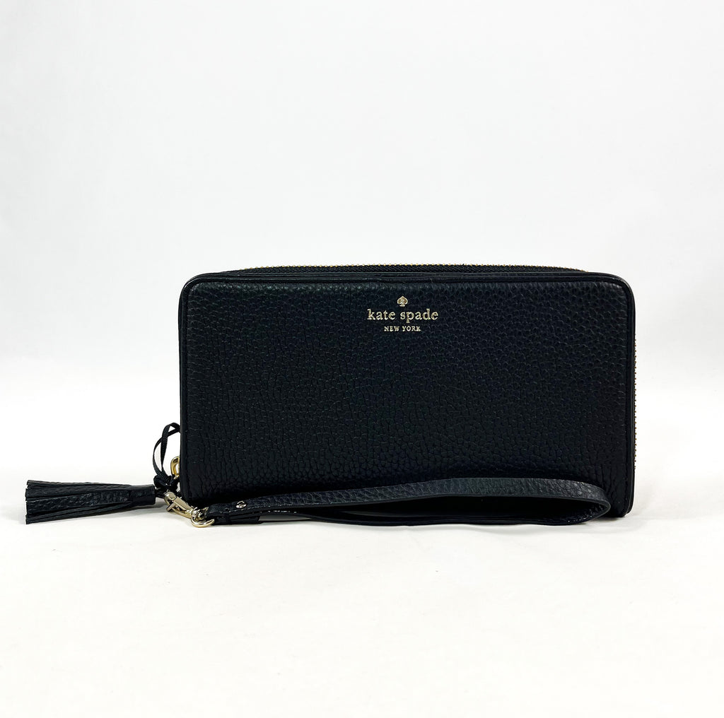 New Authentic Kate Spade WLRU3046 Chester Street Brigitta Wristlet Clutch Wallet Black