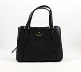 New Authentic Kate Spade WKRU6258 Jackson Small Triple Compartment Satchel Handbag Black