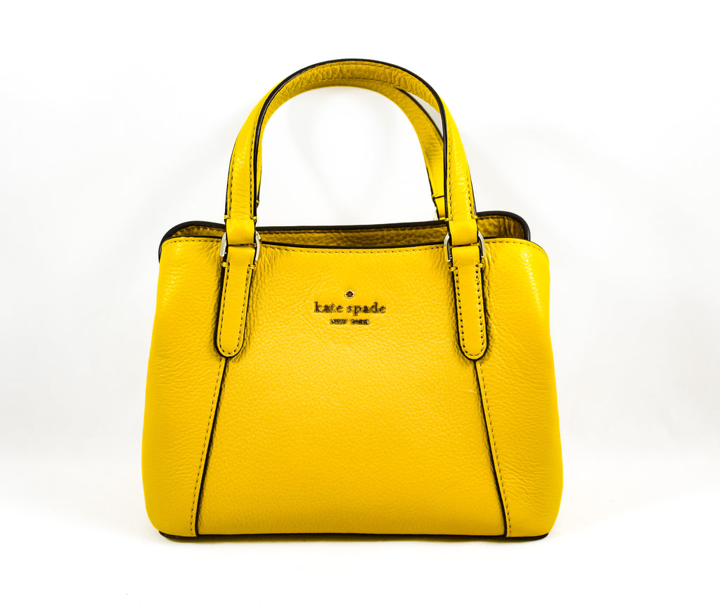 New Authentic Kate Spade WKRU6258 Jackson Small Triple Compartment Satchel Handbag Vibrant Canary