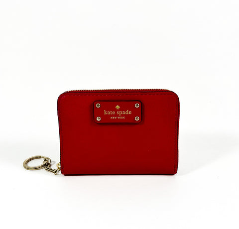 New Authentic Kate Spade WLRU3212 Dani Grove Street Coin Case Wallet Red Carpet