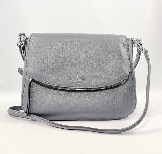 New Authentic Kate Spade WKRU6249 Jackson Medium Flap Shoulder Bag Nimbus Grey