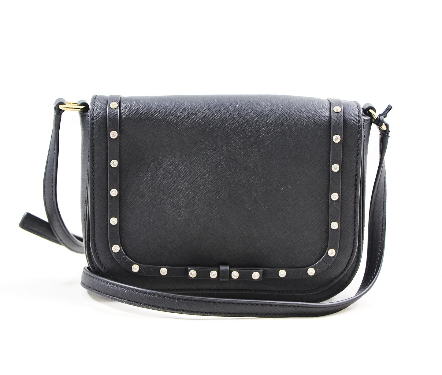 New Authentic Kate Spade WKRU5643 Laurel Way Jeweled Large Carsen Crossbody Black