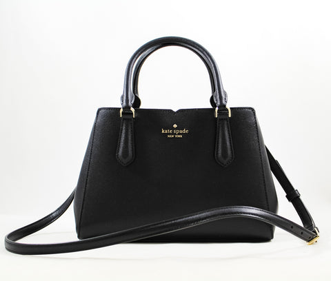 New Authentic Kate Spade WKRU6705 Tippy Medium Triple Compartment Satchel Handbag Black