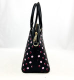 New Authentic Kate Spade WKR00200 Payton Fiesta Dot Medium Dome Satchel Handbag Black Multi