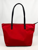 New Authentic Kate Spade WKRU5749 Lida May Street Smooth Nylon Tote Bag Purse Hot Chilli