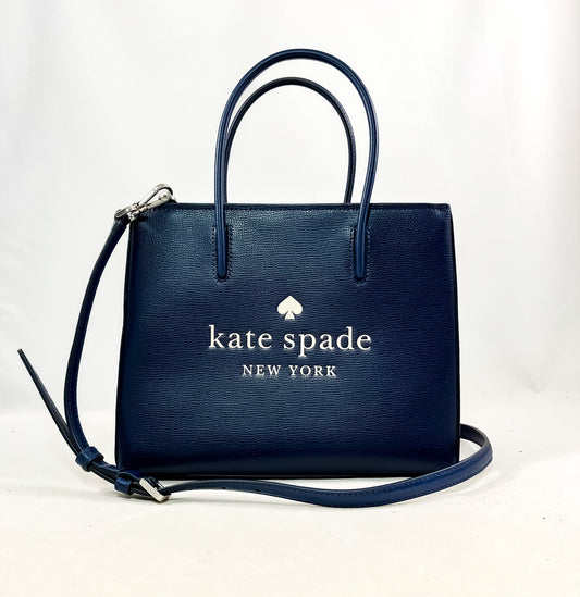 New Authentic Kate Spade WKR00384 Trista Leather Shopper Tote Handbag Nightcap Multi