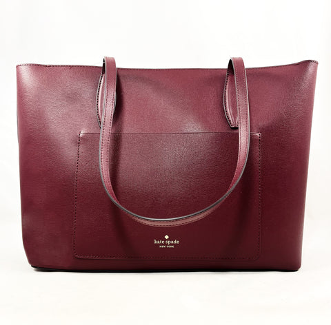 New Authentic Kate Spade WKRU6410 Adel Large Tote Bag Handbag Cherrywood