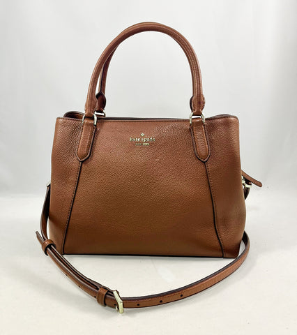 New Authentic Kate Spade WKRU6040 Jackson Medium Triple Compartment Satchel Handbag Warm Gingerbread