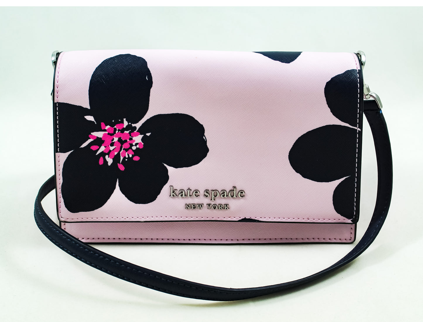 New Authentic Kate Spade WKRU6728 Cameron Grand Flora Convertible Crossbody Serendipity Pink