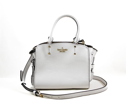 New Authentic Kate Spade WKRU6856 Tegan Small Satchel Handbag White Dove