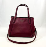 New Authentic Kate Spade WKRU6040 Jackson Medium Triple Compartment Satchel Handbag Cherrywood