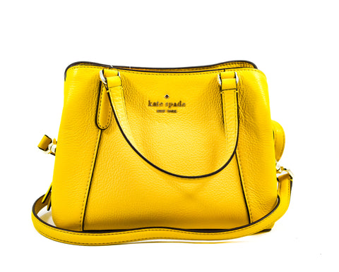 New Authentic Kate Spade WKRU6258 Jackson Small Triple Compartment Satchel Handbag Vibrant Canary