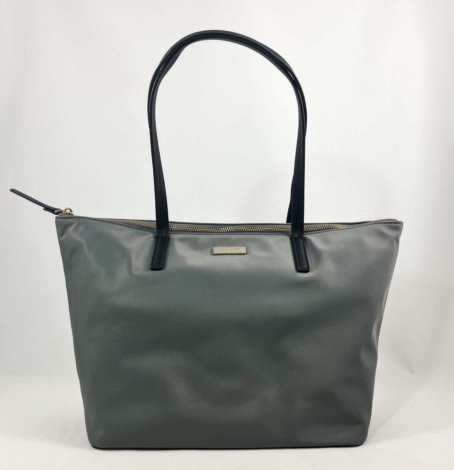 New Authentic Kate Spade WKRU5749 Lida May Street Smooth Nylon Tote Bag Purse Smoky Pearl