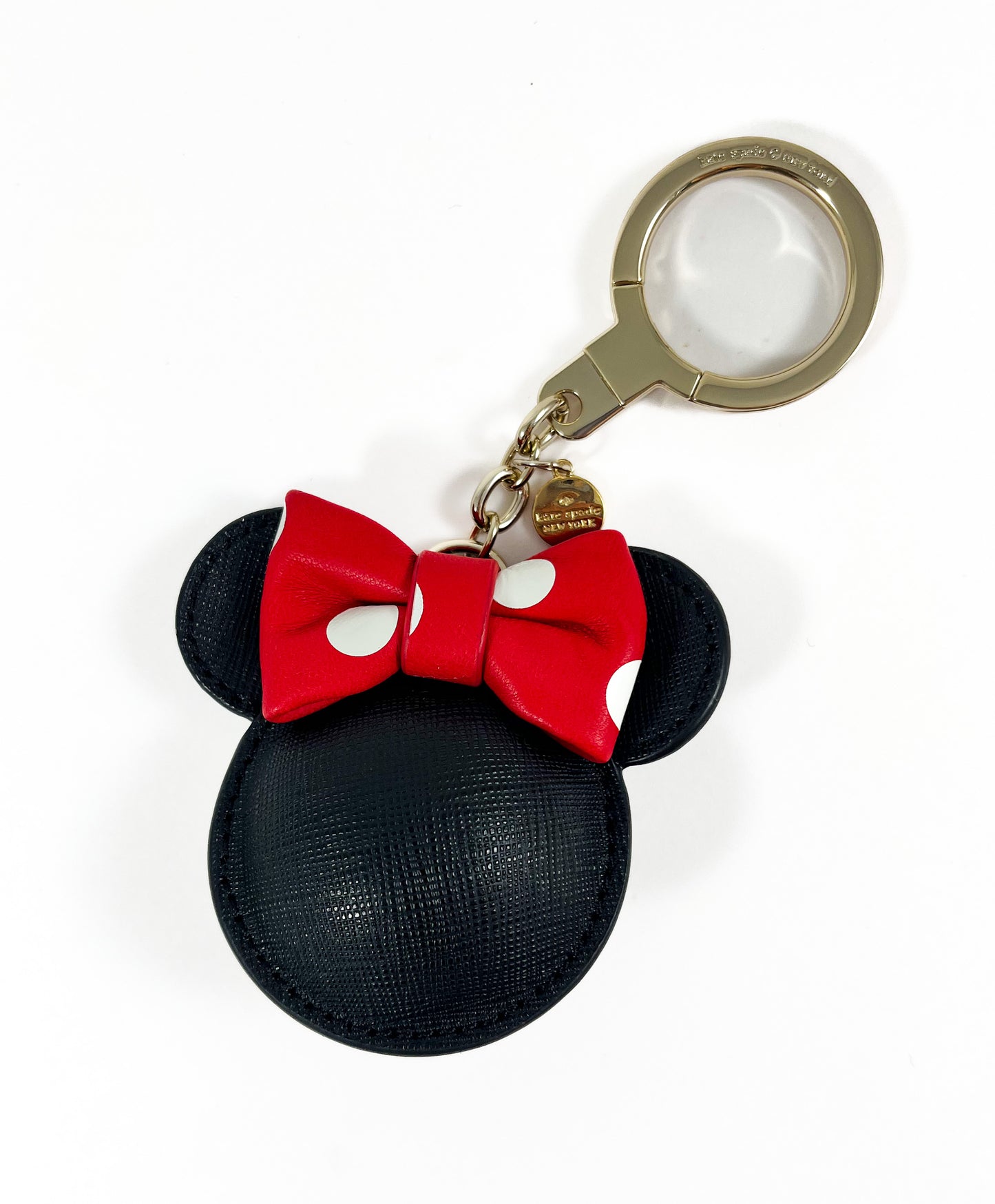 New Authentic Kate Spade WORU0325 Disney x Kate Spade Mini Mouse Leather Keychain