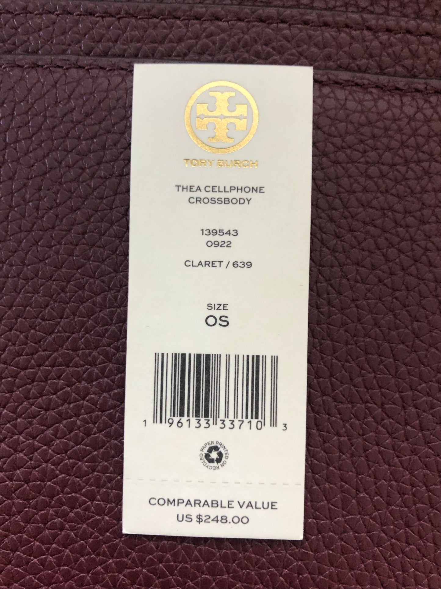 New Authentic Tory Burch 139543 Thea Cellphone Crossbody Shoulderbag