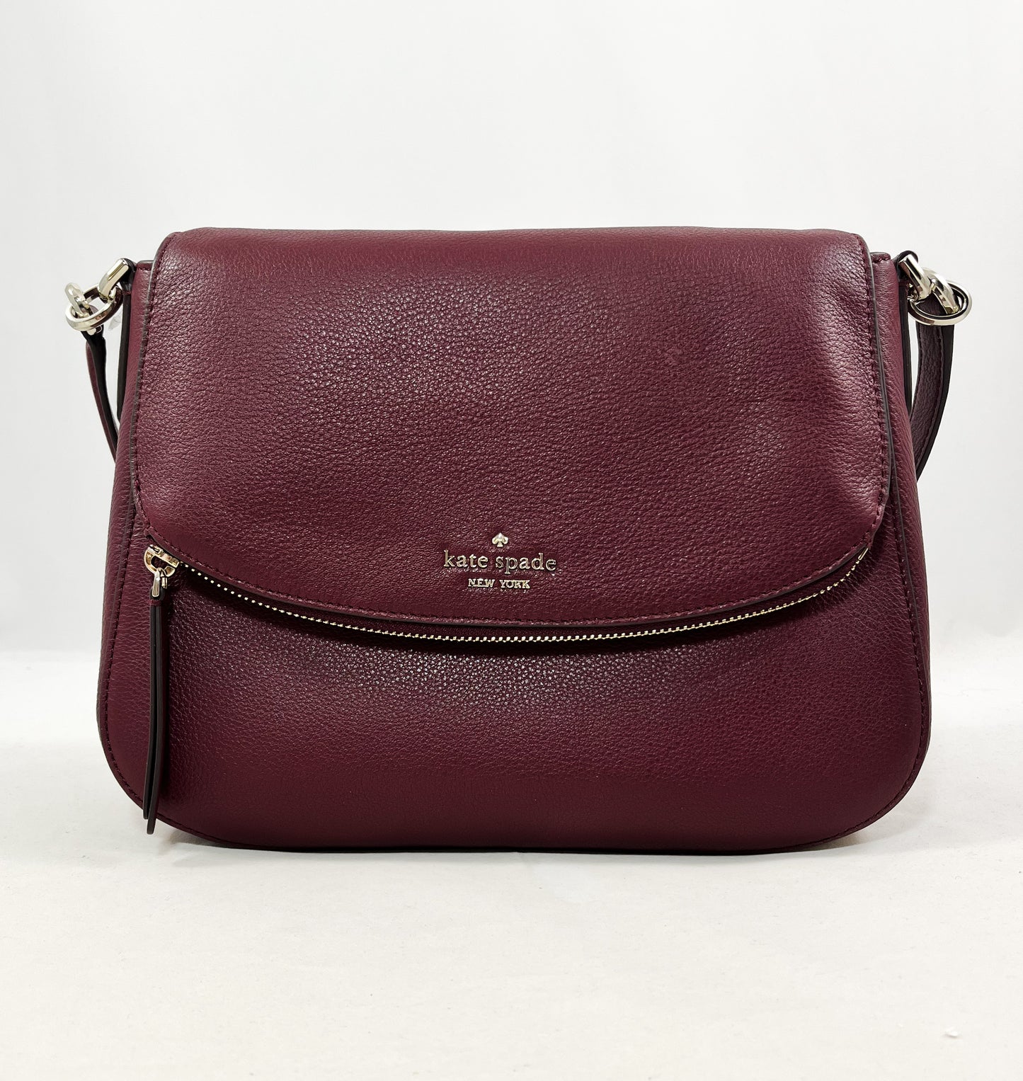 New Authentic Kate Spade WKRU6249 Jackson Medium Flap Shoulder Bag Cherrywood