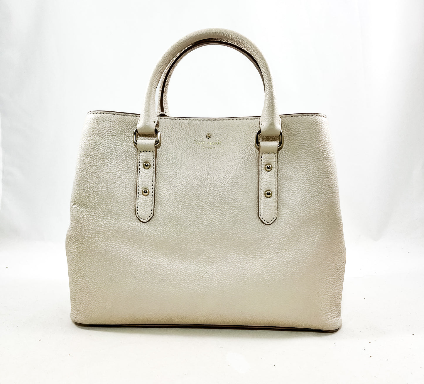 New Authentic Kate Spade WKRU5376 Larchmont Avenue Evangelie Satchel Handbag Purse Soft Limestone