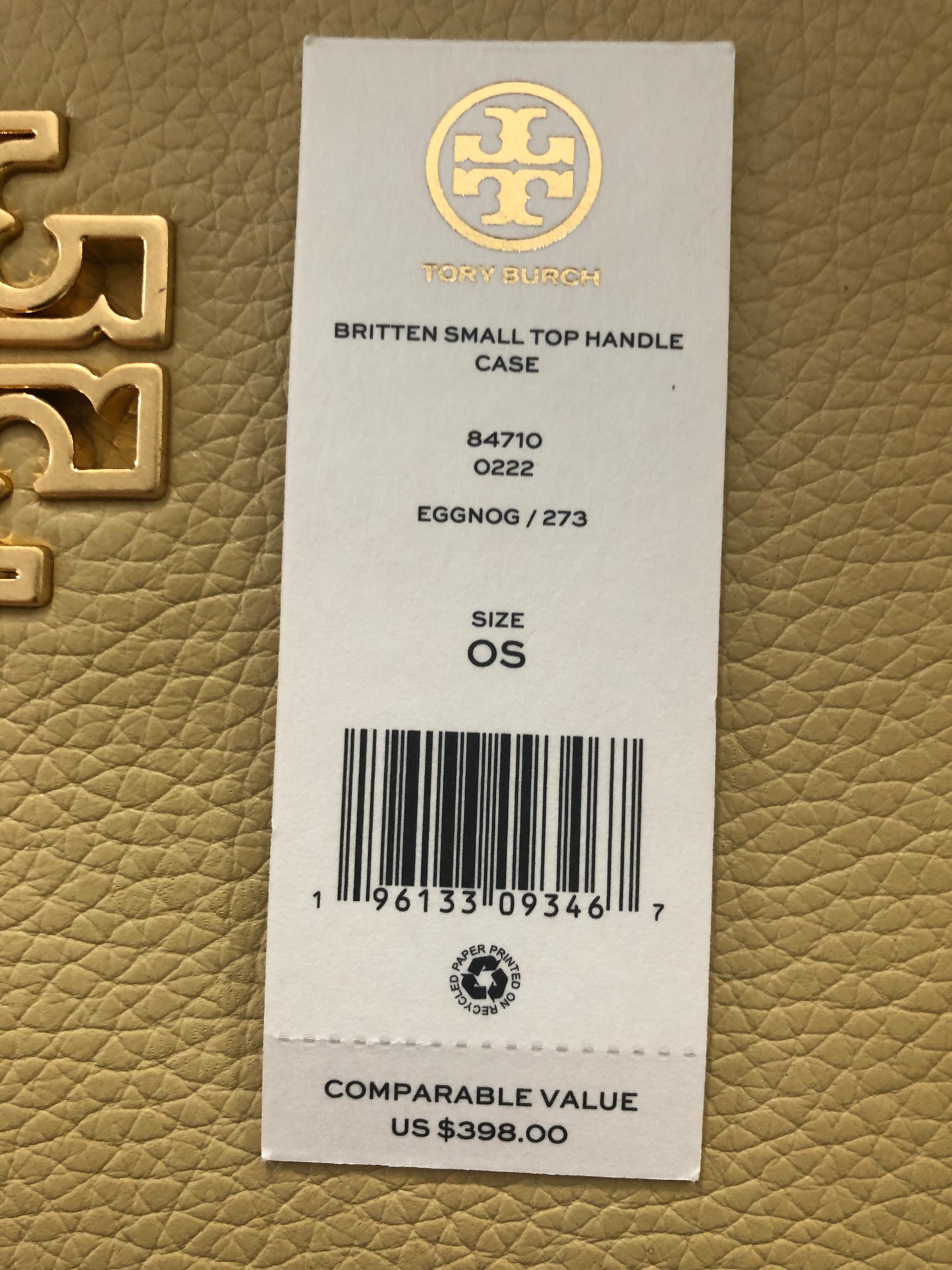 New Authentic Tory Burch 84710 Britten Small Top Handle Case Crossbody Handbag