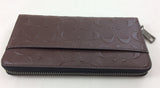 New Authentic Men's Coach F75372 Accordion Wallet In Signature Crossgrain Leather Mahogany