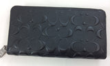 New Authentic Coach F58113 Accordion Wallet In Signature Crossgrain Leather Black