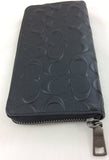 New Authentic Coach F58113 Accordion Wallet In Signature Crossgrain Leather Black