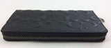 New Authentic Coach F58113 Accordion Wallet In Signature Crossgrain Leather Black