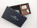 New Authentic Men's COACH F65242 Signature Modern Plaque Harness Cut-To-Size Reversible Belt Gift Box