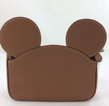 New Authentic Coach F59529 Wristlet In Glove Calf Leather With Mickey Ears Saddle