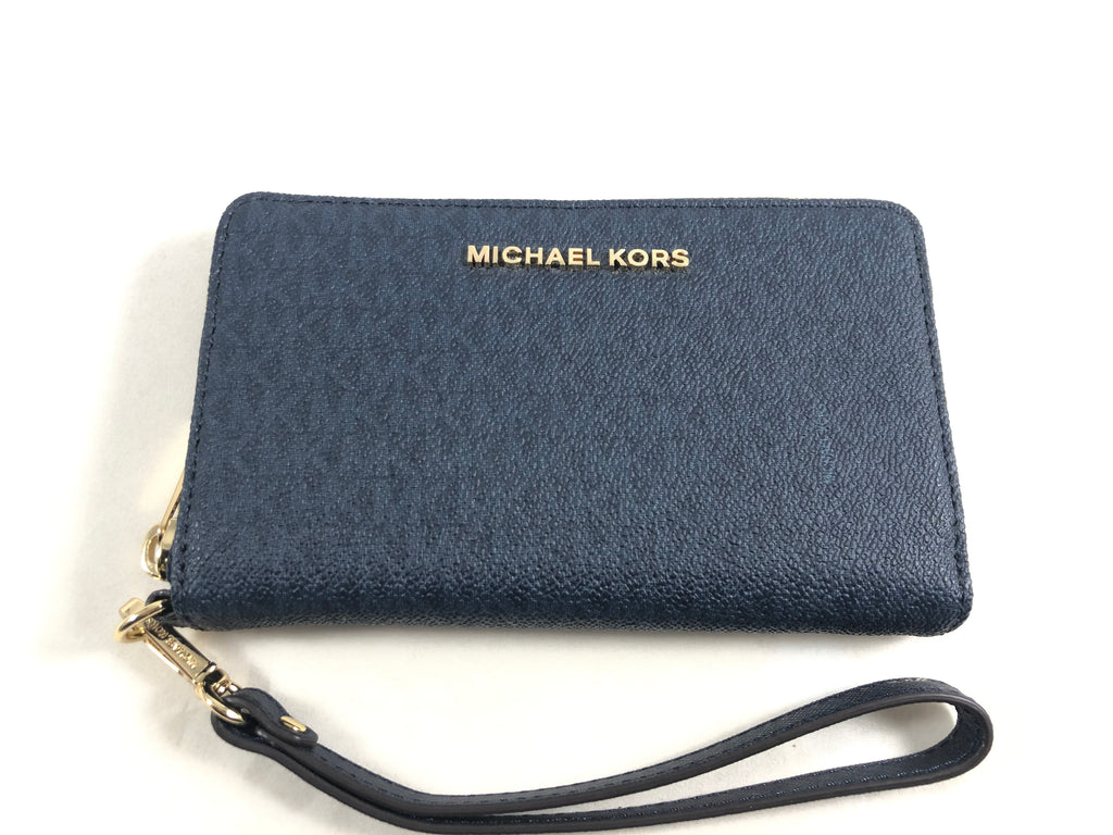 New Authentic Michael Kors Jet Set Travel Large Flat Multifunction Phone Case Wallet