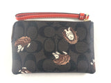 New Authentic Coach CC433 Signature Hedgehog Corner Zip Wristlet Wallet