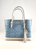 New Authentic Coach CA142 Signature Denim Mollie 25 Tote Bag