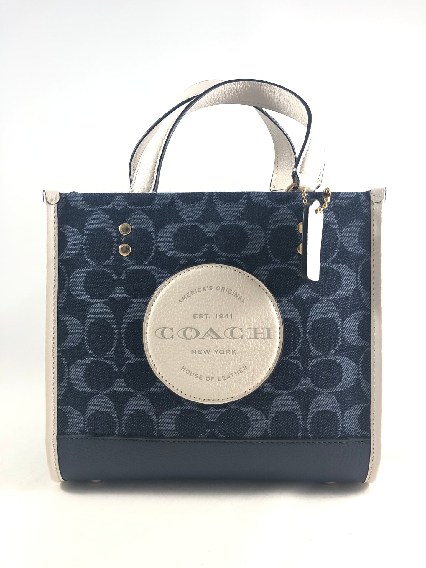 New Authentic Coach C8582 Denim Jacquard Dempsey Tote Handbag Purse