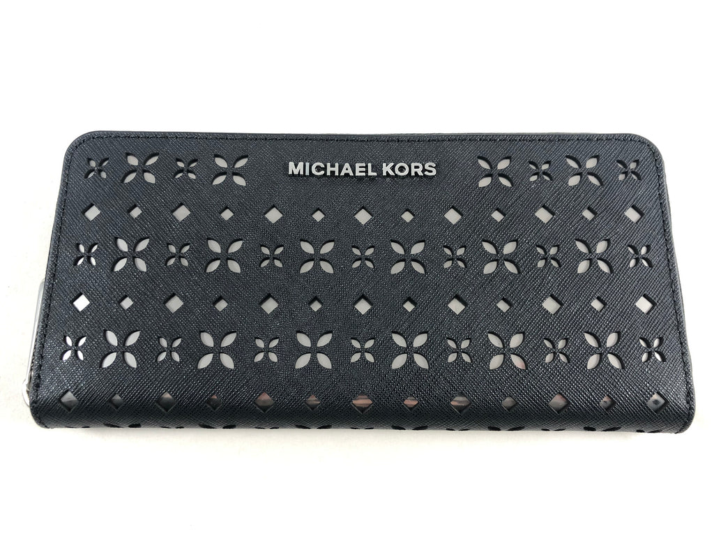 New Authentic Michael Kors Jet Set Travel Zip Around Continental Wallet