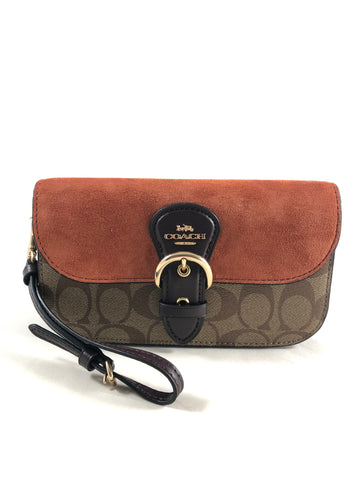 New Authentic Coach C5620 Suede Signature Kleo Crossbody