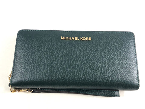 New Authentic Michael Kors Jet Set Travel Leather Large Travel Continental Wallet