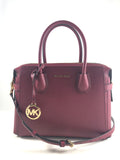 New Authentic Michael Kors Mercer Leather Medium Topzip Belted Satchel Handbag