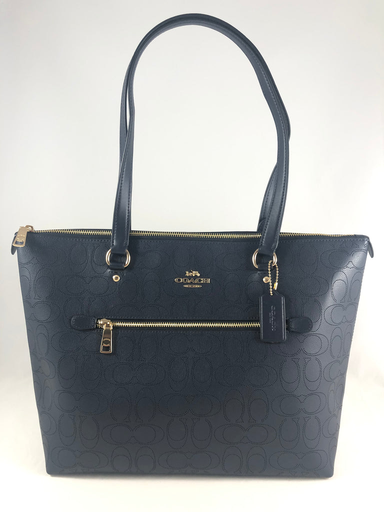 New Authentic Coach 1499 Perforated Signature Leather Gallery Tote Handbag