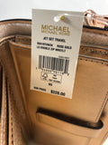 New Authentic Michael Kors Jet Set Travel Metallic Large Double Zip Wristlet Wallet